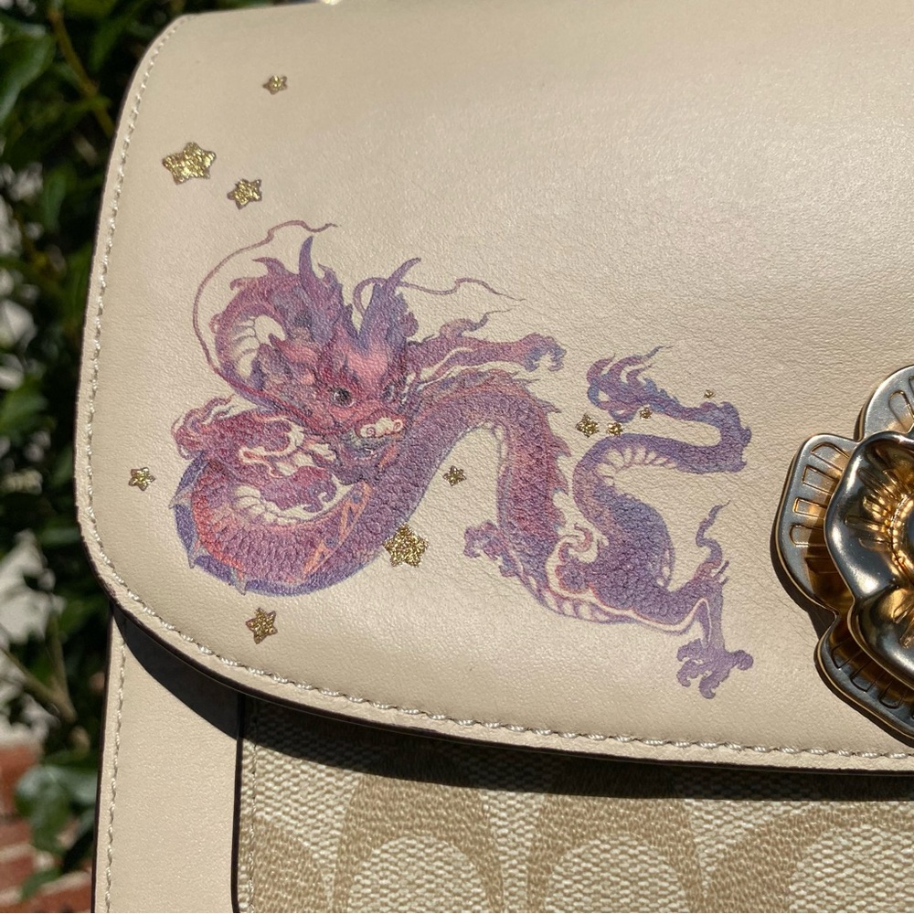 NWT Coach Madison Shoulder Bag With Dragon Print CQ195 - Picture 4 of 13